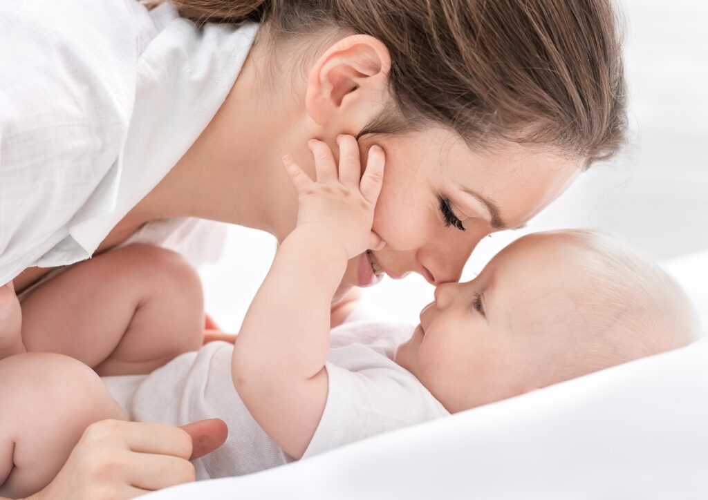 This image includes a mother and baby. It was created to represent the parent-infant relationship.