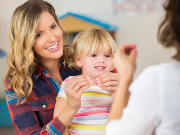 This photo is used to represent baby sign language.