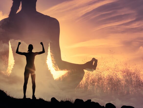 this photo is used to represent life advice. The photo shows a woman doing mediation.