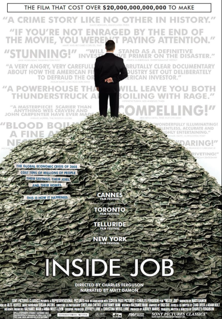 "Inside job" movie poster