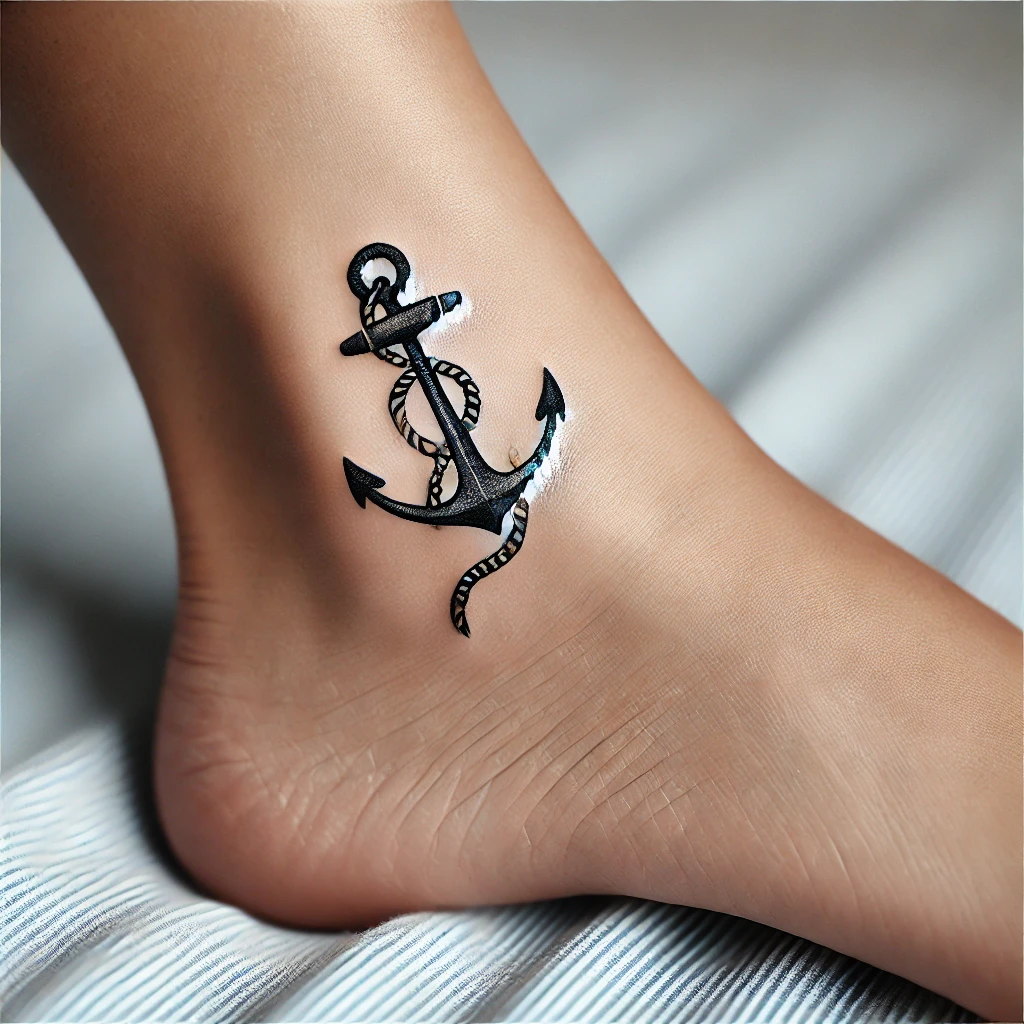 This photo is used to represent a tiny anchor tattoo.